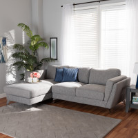 Baxton Studio LSG816L-Grey-LFC SF Baxton Studio Mirian Modern and Contemporary Grey Fabric Upholstered Sectional Sofa with Left Facing Chaise